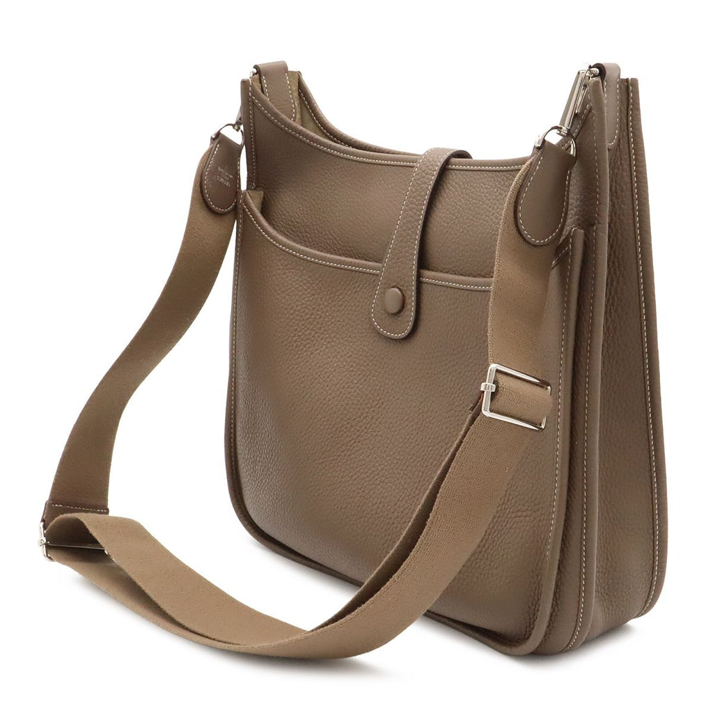 Hermes Evelyne 3 III GM Shoulder Bag Crossbody Togo Leather Etoupe Greige — view 2