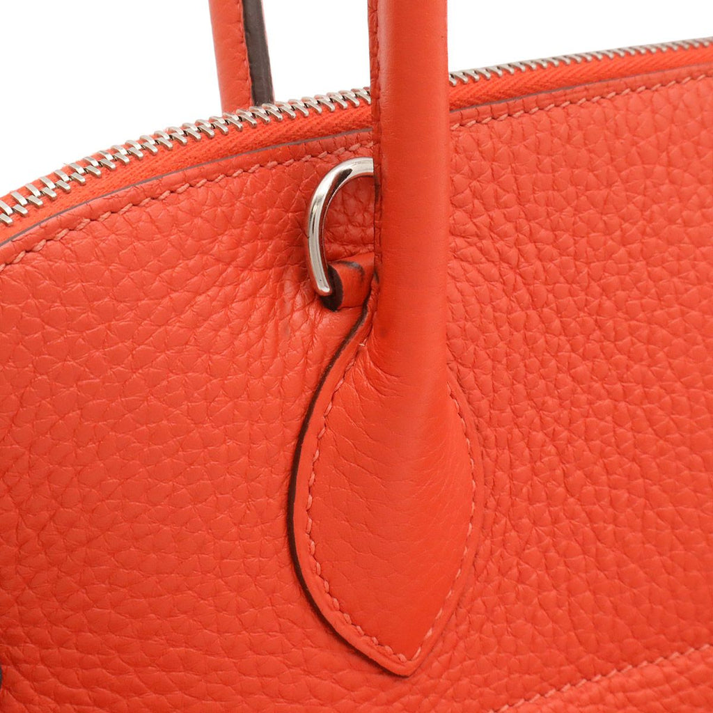 Hermes Bolide 35 2-Way Shoulder Bag Taurillon Clemence Rose Jaipur Red Silver — view 8