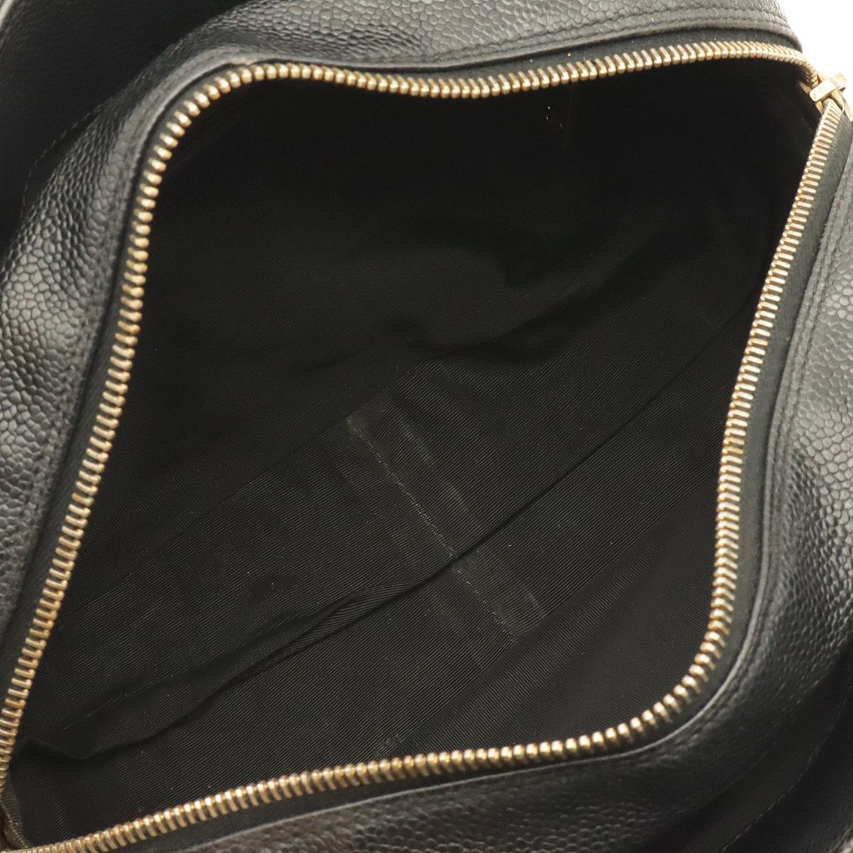 Chanel Quilted Petit Timeless Tote Chain Shoulder Bag Caviar Leather Black Gold — view 6