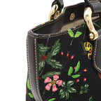 Gucci Flora Tote Bag Floral Pattern Flower Canvas Leather Black Multicolor Gold — view 7