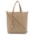 Saint Laurent Paris YSL Toy Shopping Tote 2-Way Shoulder Bag Leather Beige