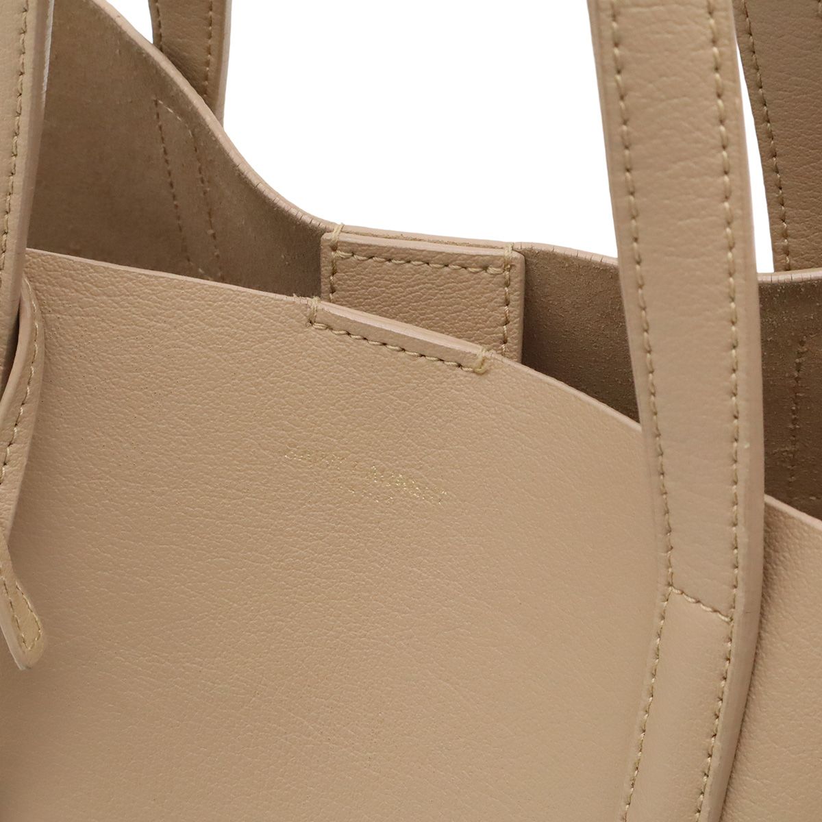 Saint Laurent Paris YSL Toy Shopping Tote 2-Way Shoulder Bag Leather Beige — view 8
