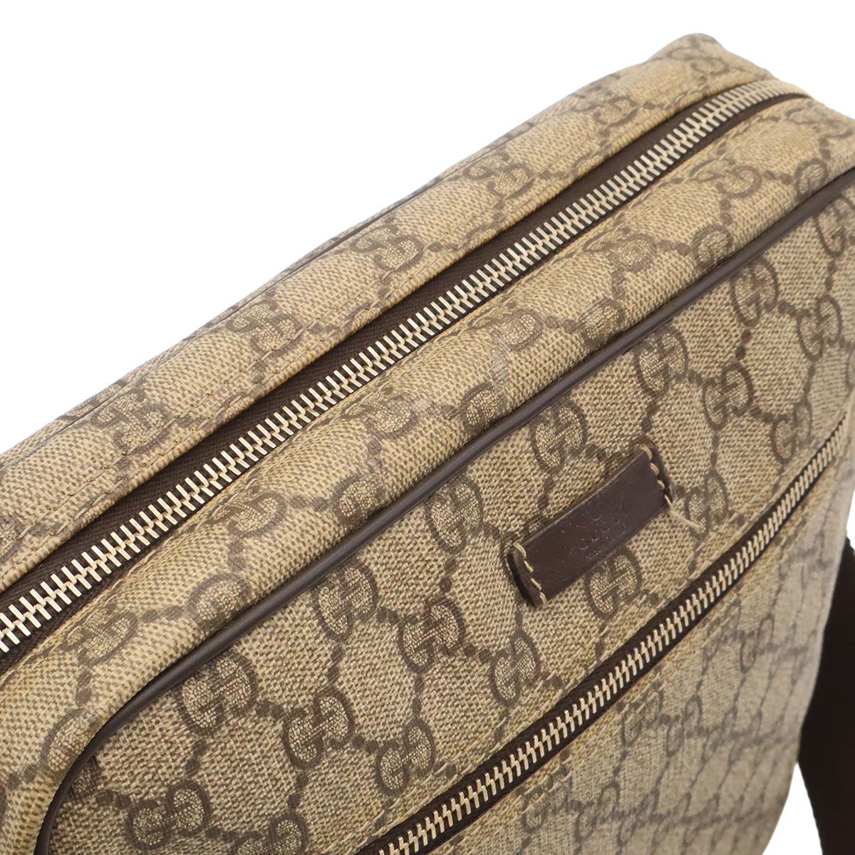 Gucci GG Supreme Plus Shoulder Bag Crossbody Leather Khaki Beige Dark Brown Gold — view 5