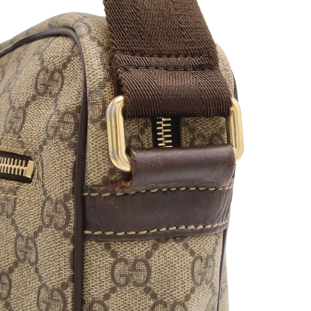 Gucci GG Supreme Plus Shoulder Bag Crossbody Leather Khaki Beige Dark Brown Gold — view 8