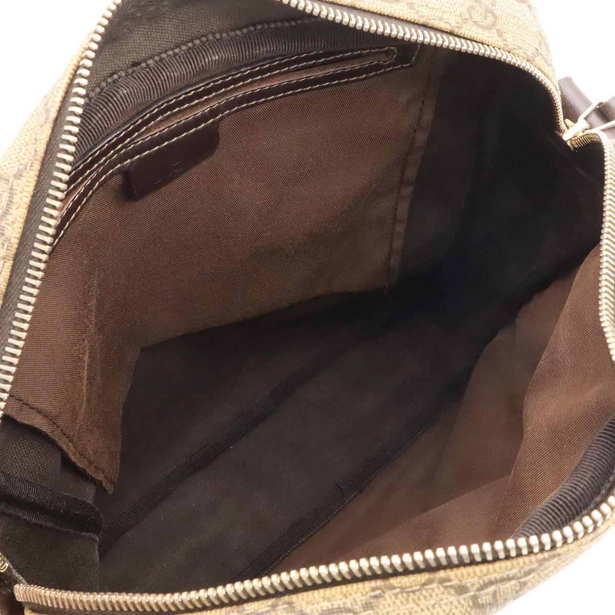 Gucci GG Supreme Plus Shoulder Bag Crossbody Leather Khaki Beige Dark Brown Gold — view 6