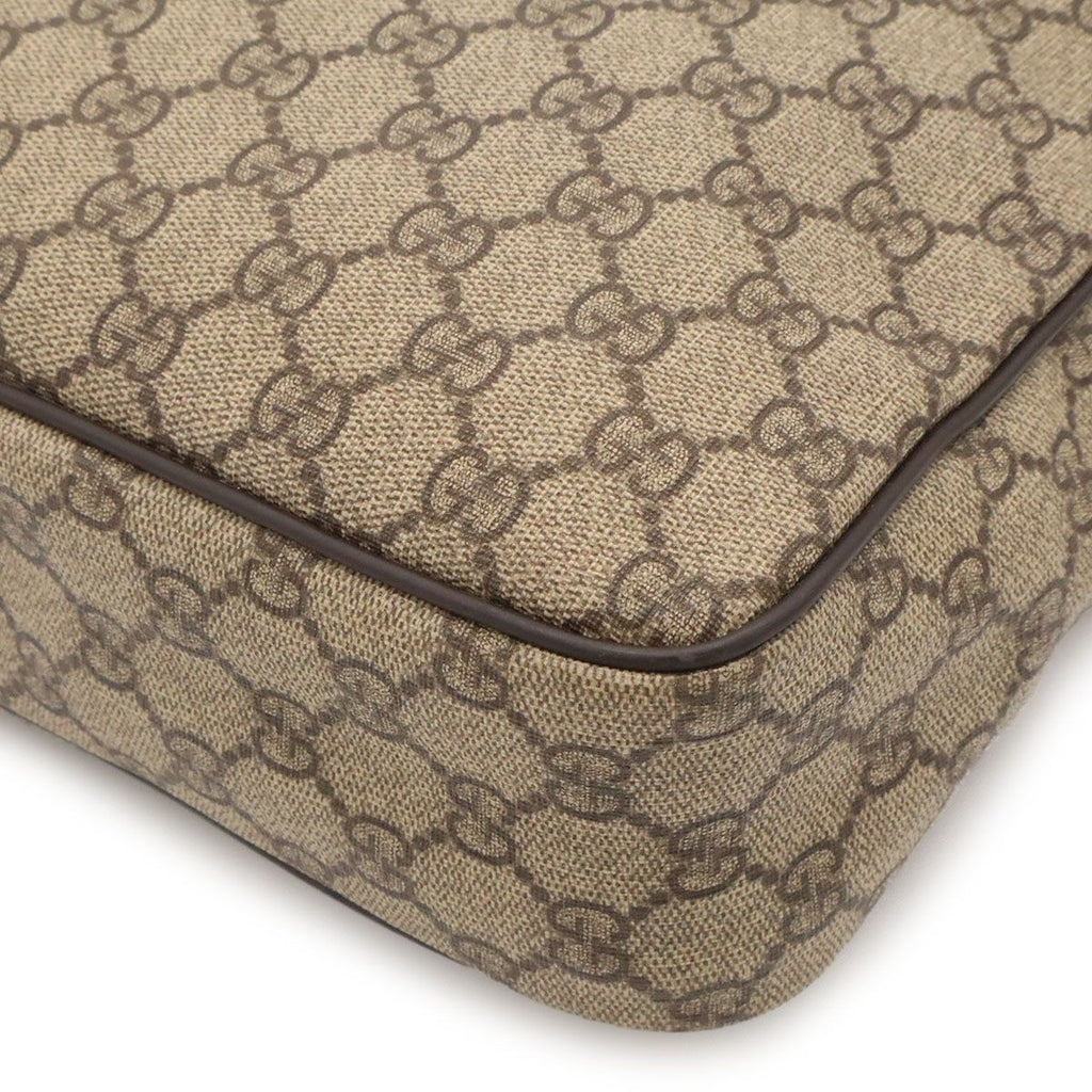 Gucci GG Supreme Plus Shoulder Bag Crossbody Leather Khaki Beige Dark Brown Gold — view 3