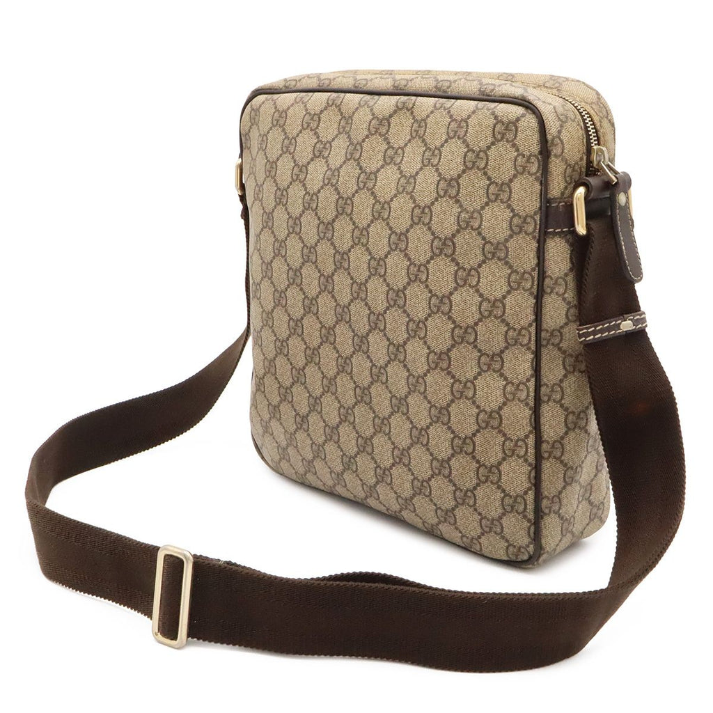 Gucci GG Supreme Plus Shoulder Bag Crossbody Leather Khaki Beige Dark Brown Gold — view 2