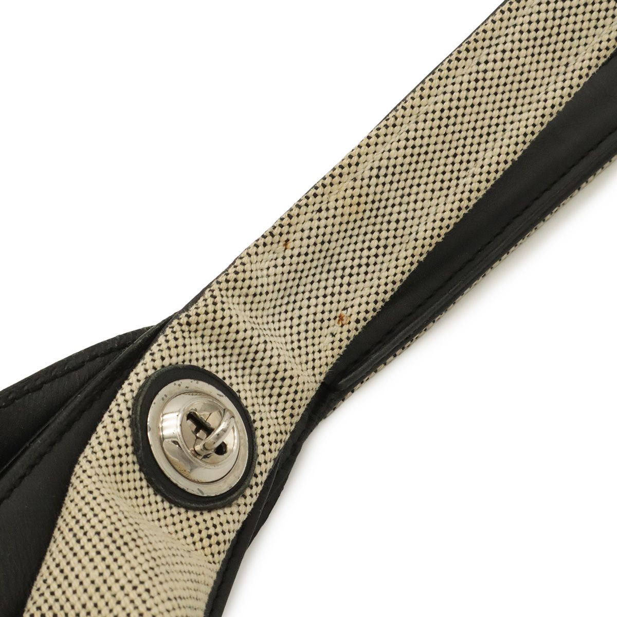 Hermes Sac Luco MM Shoulder Bag Toile H Canvas Gray Black — view 4