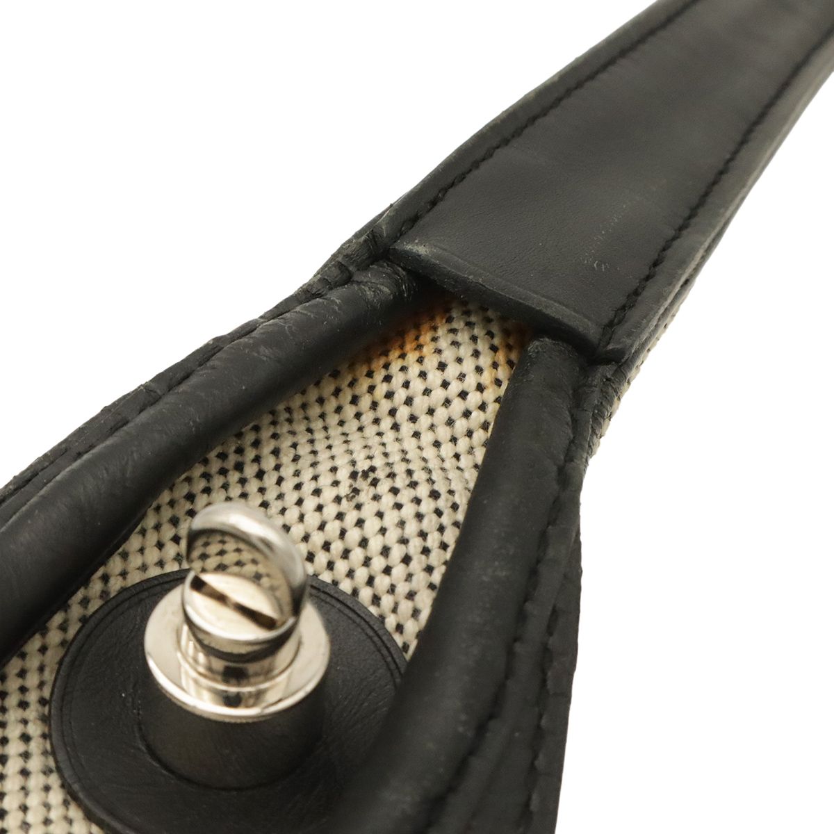 Hermes Sac Luco MM Shoulder Bag Toile H Canvas Gray Black — view 5