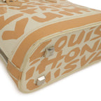 Louis Vuitton Graffiti Alma MM Handbag Leather Beige Ivory White Silver — view 3