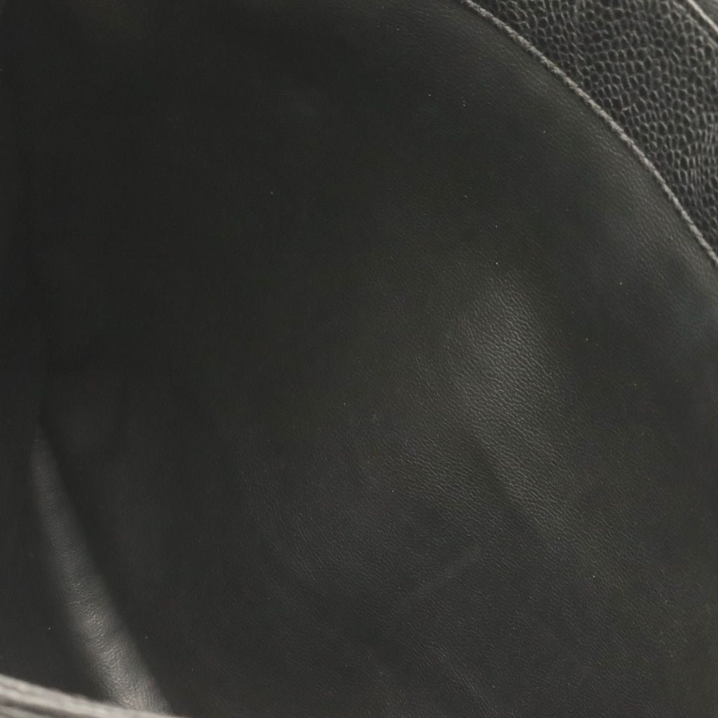 Chanel CC Logo Tote Chain Shoulder Bag Caviar Leather Black Gold — view 7