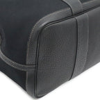Hermes Garden Party PM Tote Shoulder Bag Toile Officier Leather Black Silver — view 3