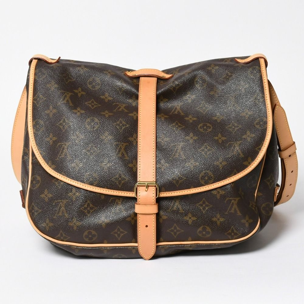 Louis Vuitton Saumur 35 Shoulder Bag Monogram Gold Vintage — view 2