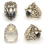 Gucci Crystal Lion Head Ring Black Aging Finish Metal — view 2