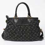 Louis Vuitton Neo Cabby MM Handbag Monogram Denim Black 2-Way Gold — view 2