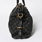 Louis Vuitton Neo Cabby MM Handbag Monogram Denim Black 2-Way Gold — view 4