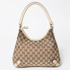 Gucci Bag Handbag GG Canvas Leather Beige White Gold — view 2