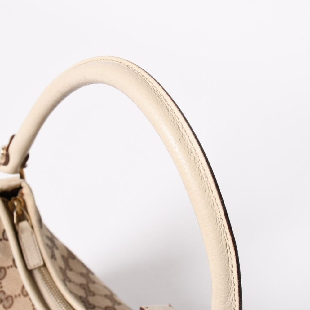 Gucci Bag Handbag GG Canvas Leather Beige White Gold — view 5