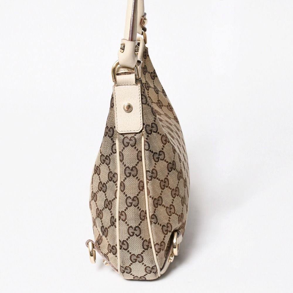 Gucci Bag Handbag GG Canvas Leather Beige White Gold — view 4