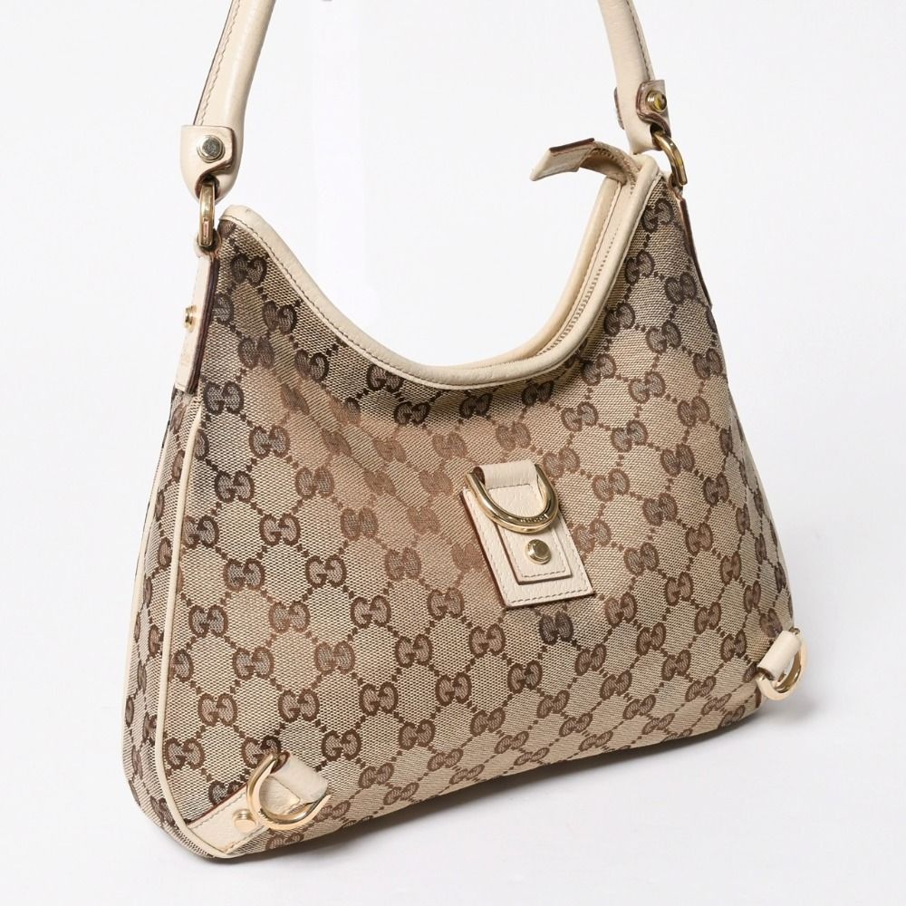 Gucci Bag Handbag GG Canvas Leather Beige White Gold — view 3