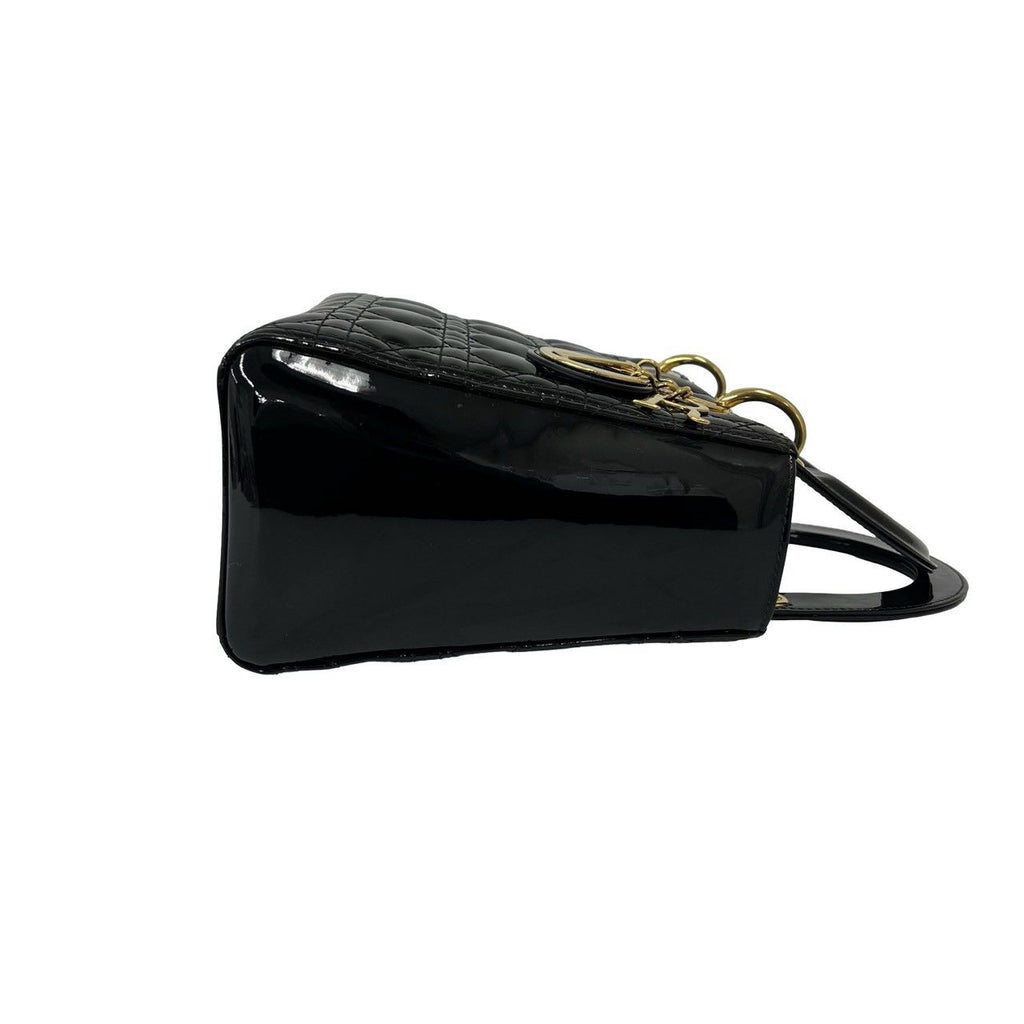 Dior Lady Cannage Stitch Leather 2-Way Shoulder Bag Black — view 6