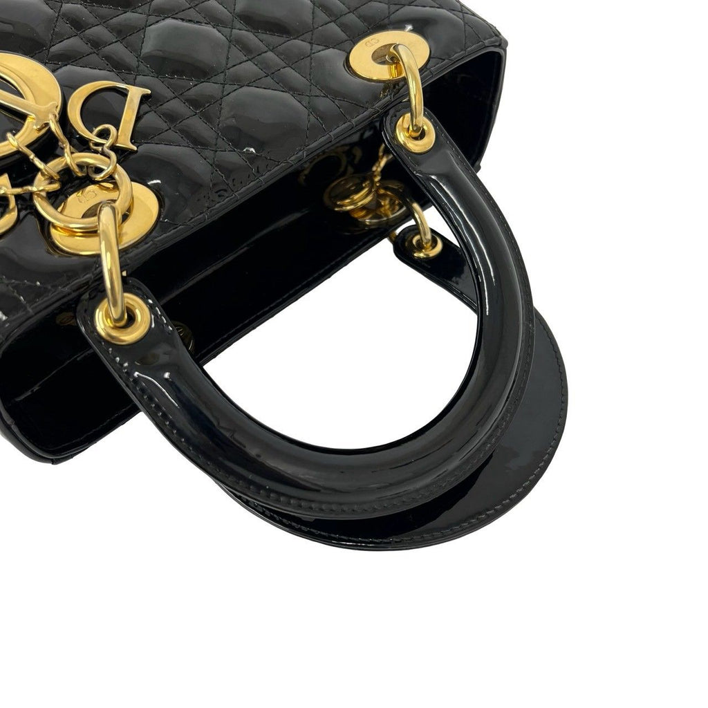 Dior Lady Cannage Stitch Leather 2-Way Shoulder Bag Black — view 4