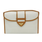Saint Laurent Clutch Cassandra Logo Purse White