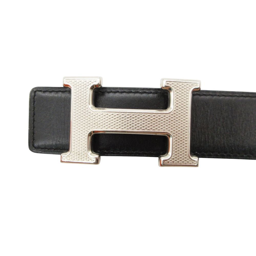 Hermes Belt Reversible Constance H Guilloche H Buckle Box Calf Togo Silver — view 3