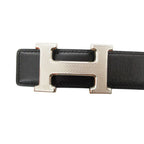 Hermes Belt Reversible Constance H Guilloche H Buckle Box Calf Togo Silver — view 3