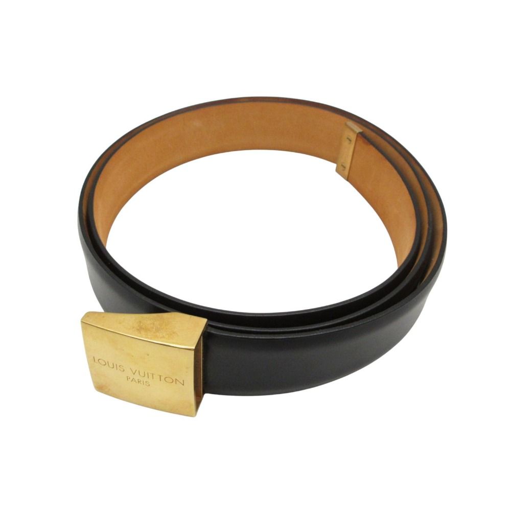 Louis Vuitton Belt Ceinture Carre Gold Black