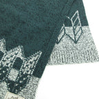 Hermes Scarf Wool Cashmere Nordic Pattern Green Gray — view 3