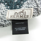 Hermes Scarf Wool Cashmere Nordic Pattern Green Gray — view 2