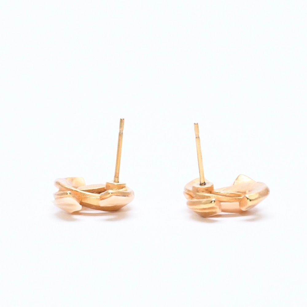Chanel CC Logo Earrings Stamp Metal Gold Ivory — view 8