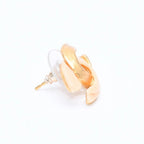 Chanel CC Logo Earrings Stamp Metal Gold Ivory — view 4