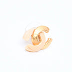 Chanel CC Logo Earrings Stamp Metal Gold Ivory — view 3