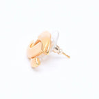 Chanel CC Logo Earrings Stamp Metal Gold Ivory — view 5