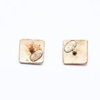 Chanel CC Logo Square Stud Earrings 02A Stamp Metal Gold — view 7