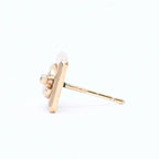 Chanel CC Logo Square Stud Earrings 02A Stamp Metal Gold — view 5