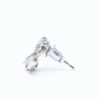 Chanel CC Logo Stud Earrings 13P Stamp Metal Rhinestone Silver Blue — view 5