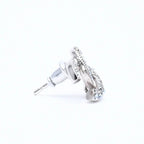 Chanel CC Logo Stud Earrings 13P Stamp Metal Rhinestone Silver Blue — view 4