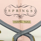 Hermes Carre 90 Spring Scarf Large Pink Multicolor Silk — view 3