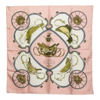 Hermes Carre 90 Spring Scarf Large Pink Multicolor Silk