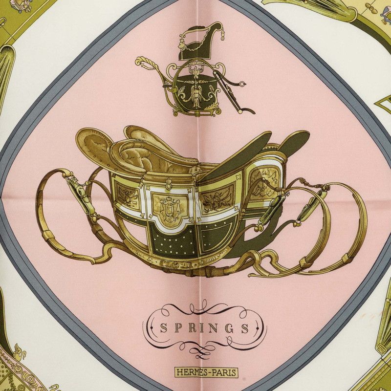 Hermes Carre 90 Spring Scarf Large Pink Multicolor Silk — view 2