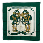 Hermes Carre 90 Brides de Gala Scarf Large Green Multicolor Silk