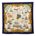 Hermes Carre 90 Voiles de Lumiere Sailing Ship of Light Scarf Large Navy