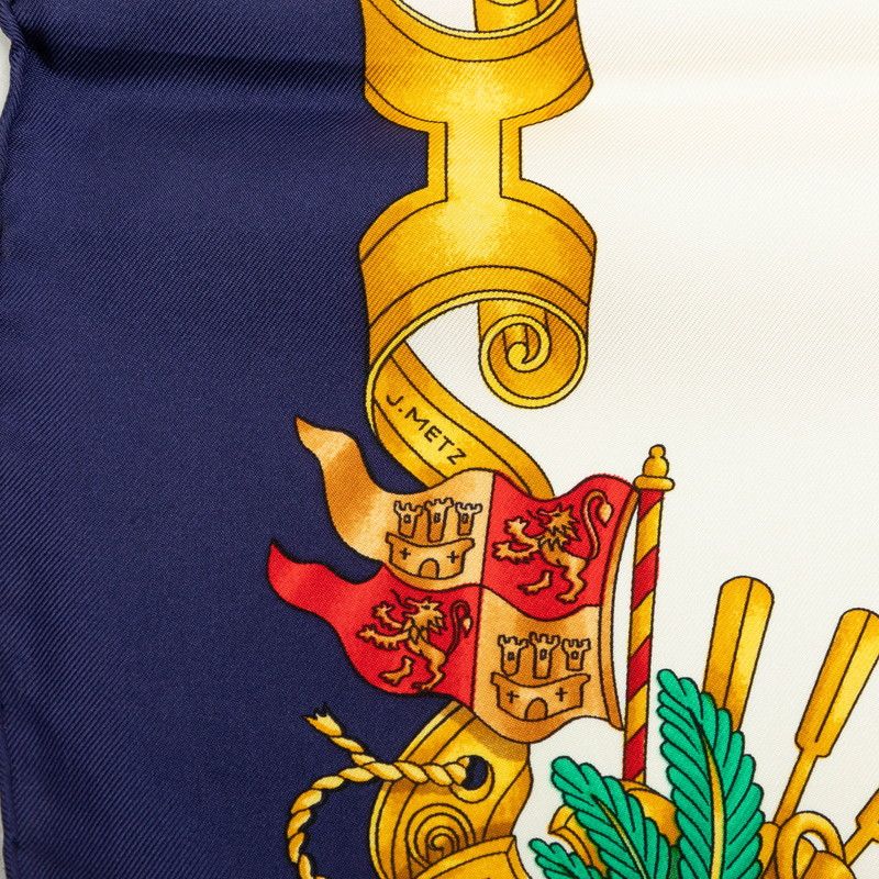 Hermes Carre 90 Voiles de Lumiere Sailing Ship of Light Scarf Large Navy — view 5