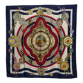 Hermes Carre 90 Parmi les Fleurs Je Compt Time Among Flowers Scarf Large Navy