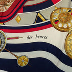 Hermes Carre 90 Parmi les Fleurs Je Compt Time Among Flowers Scarf Large Navy — view 5