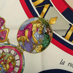 Hermes Carre 90 Parmi les Fleurs Je Compt Time Among Flowers Scarf Large Navy — view 3