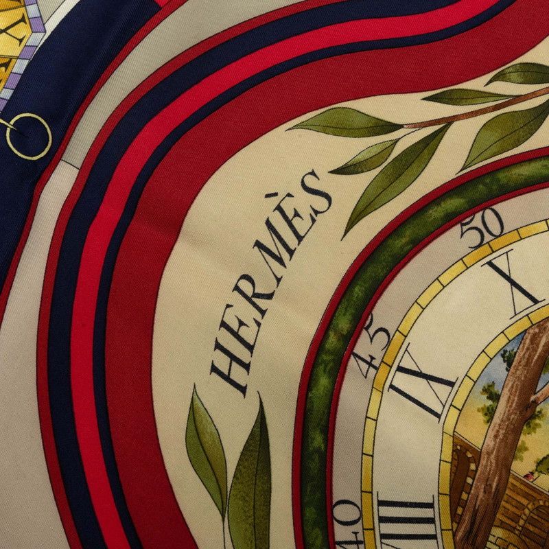 Hermes Carre 90 Parmi les Fleurs Je Compt Time Among Flowers Scarf Large Navy — view 8